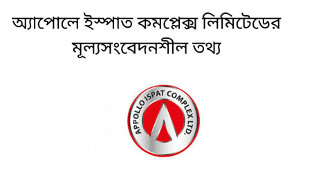 অ্যাপোলে ইস্পাত কমপ্লেক্স লিমিটেডের মূল্যসংবেদনশীল তথ্য